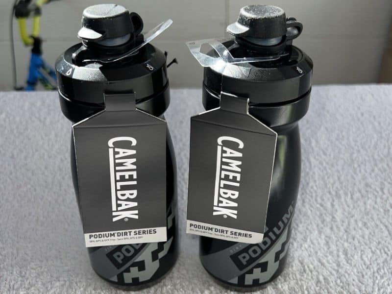 2 black CamelBak Podium Dirt bottles