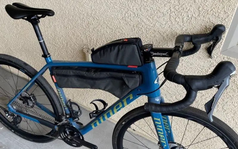 Niner gravel bike with frame bags mounted