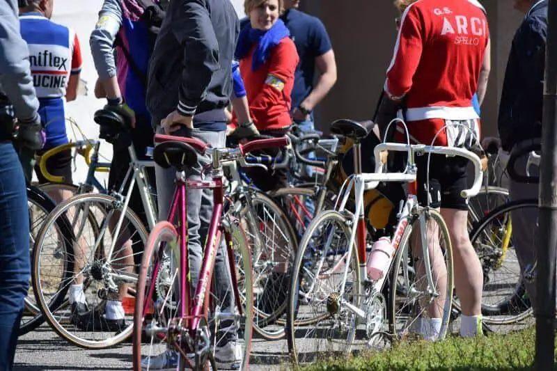 Group of cyclists standing around