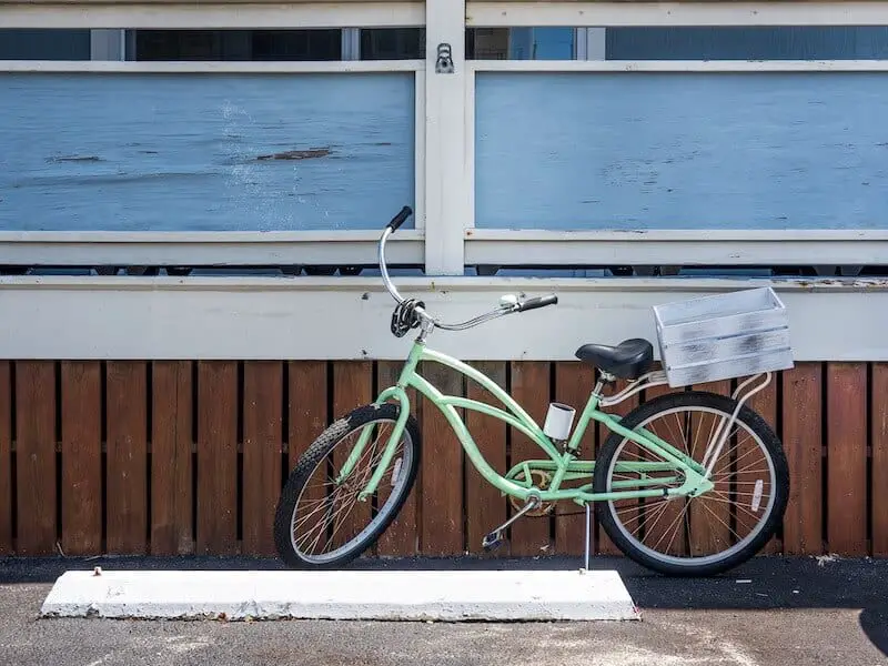 Green Crruiser Bike With Basket