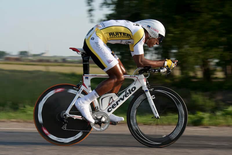 Cyclist Riding Very Fast On A Time Trial