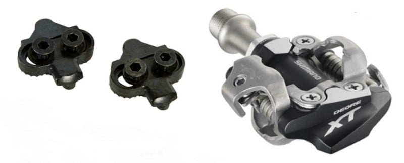 Two bolt mountain biking clip-in system