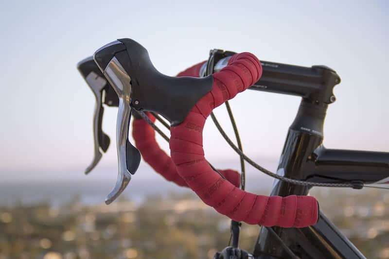 Red road bike handlebar tape
