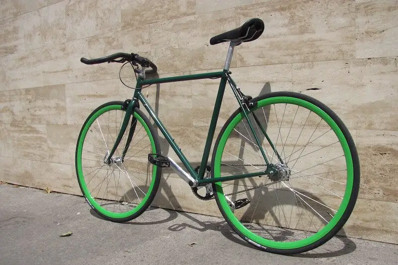 Green fixie bike