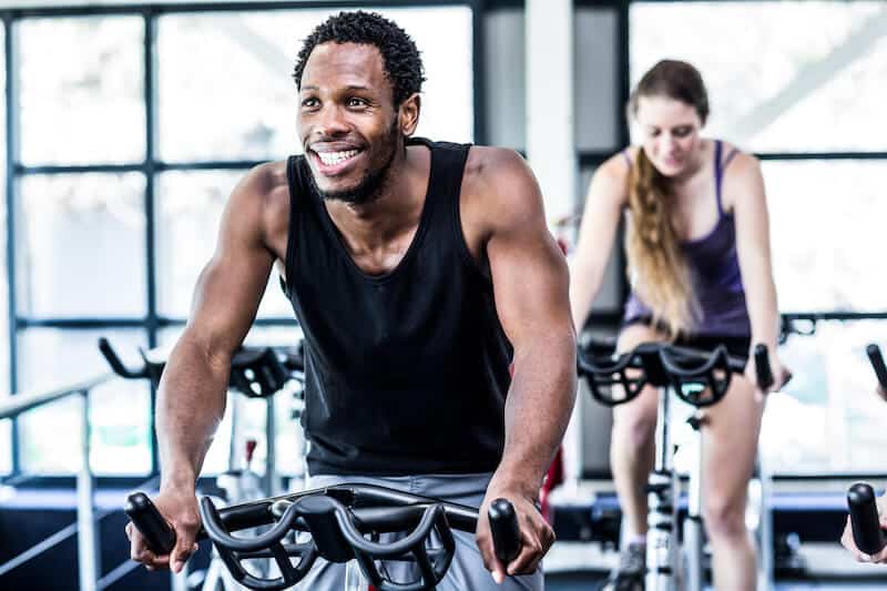 Spinning Class participant smiling