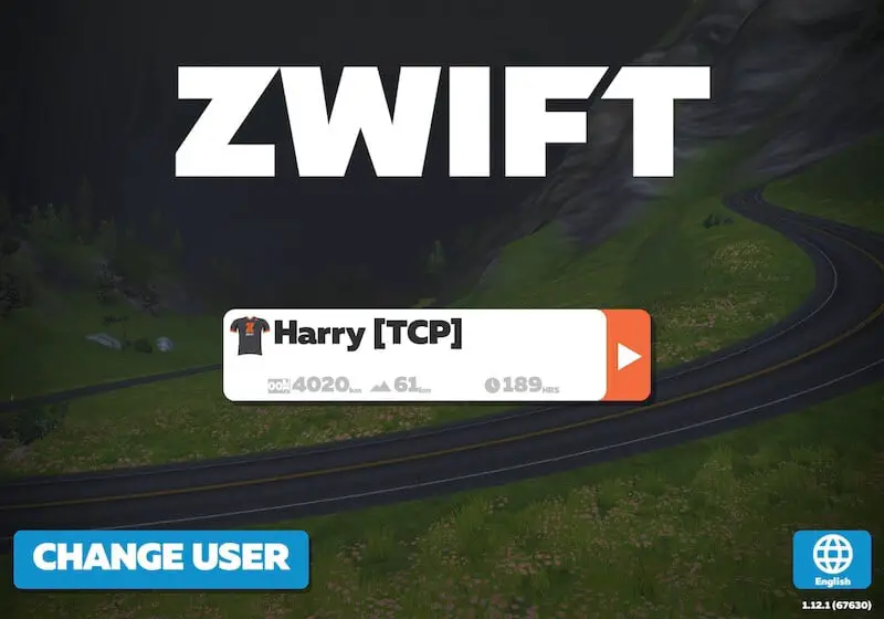 Zwift Home Screen