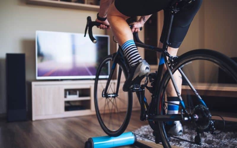Indoor Cyclist On A Bike Trainer