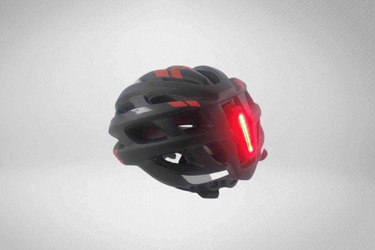 Black Cycling Helmet with rear light