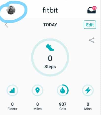 Fitbit Home screen