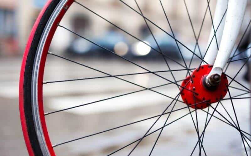 Red cycling wheel