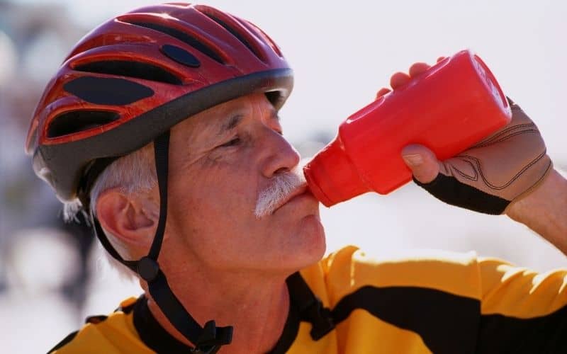 Cyclist having an electrolyte drink