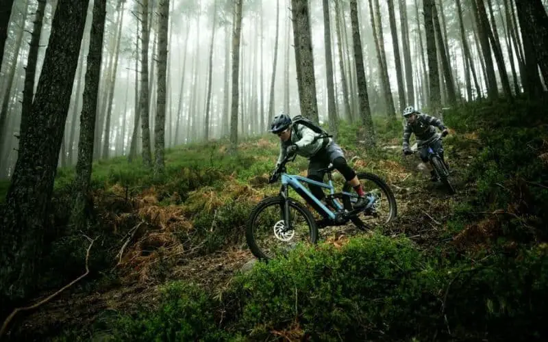 2 MTB riders going down a hill