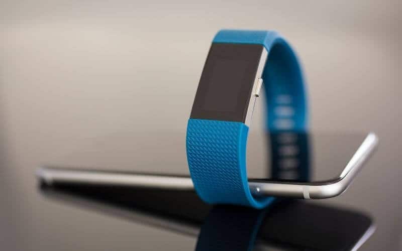 Blue Fitbit fitness tracker