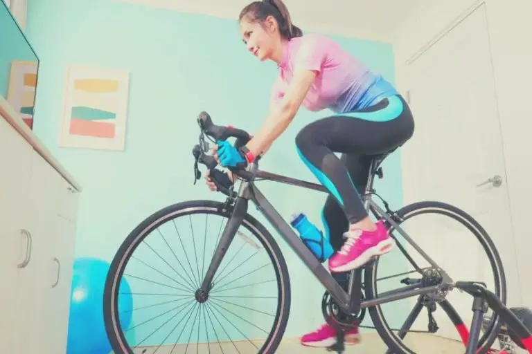 Female cycling indoor trainer