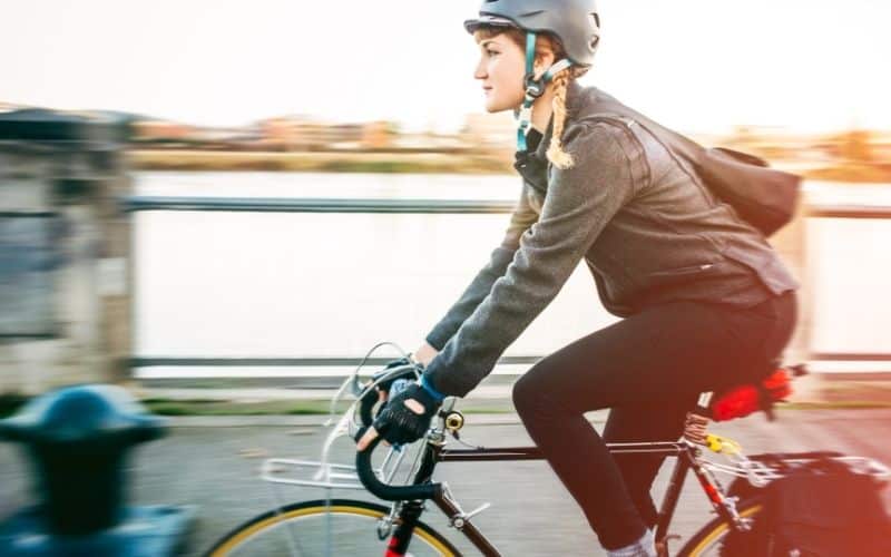 Commuter with panniers and back pack