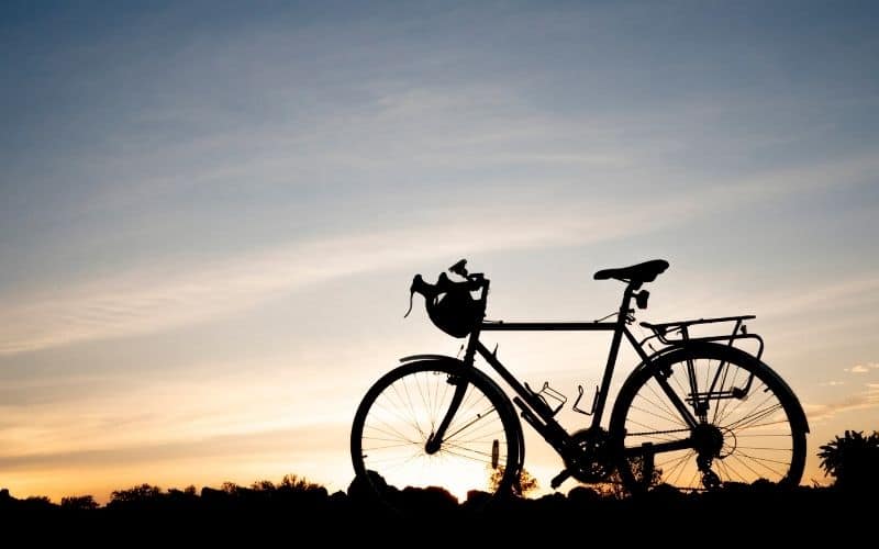 Bike packing with a beautiful view