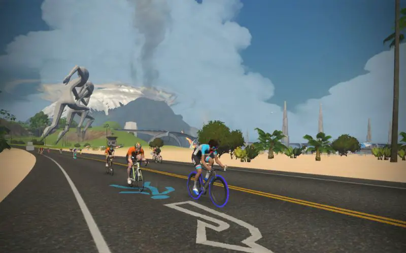 Riding a Tron Bike in Watopia