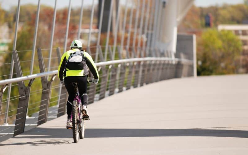 Hi-vis commuting cyclist