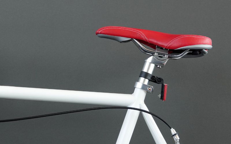 Red bike seat with details