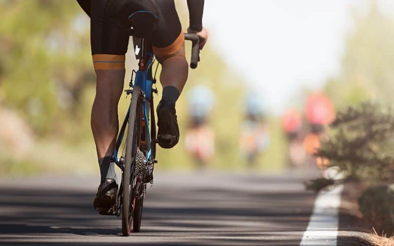 View from behind a cyclist