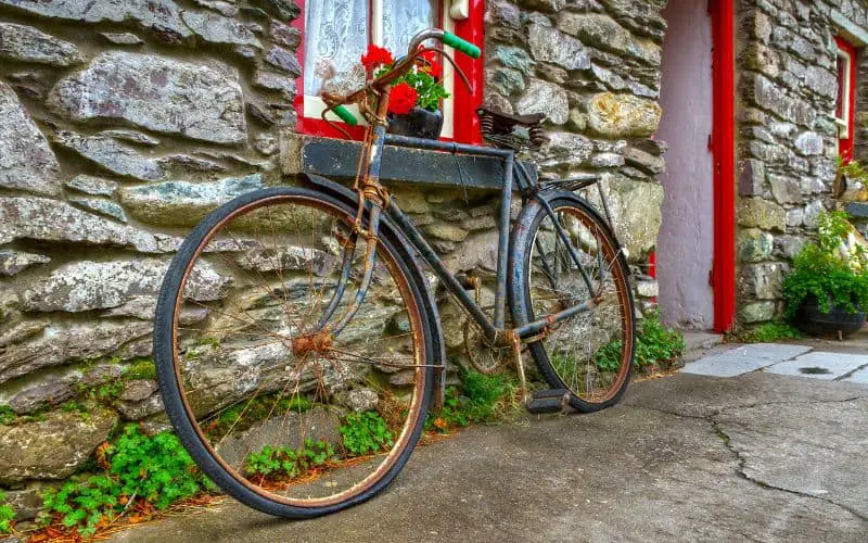 Rusty steel bike frame