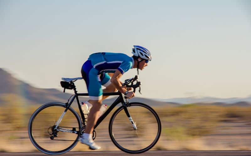 Cyclist riding very fast