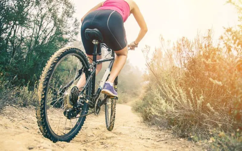 Mountain biking with trail running shoes