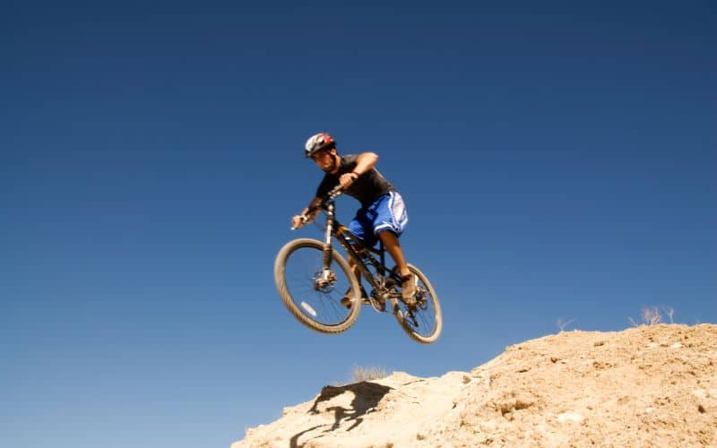 Jumping mountain bike