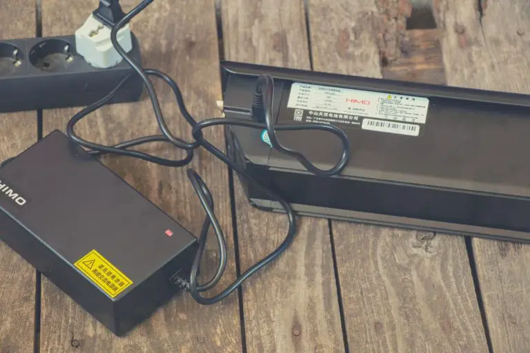 Electric bike battery being recharged