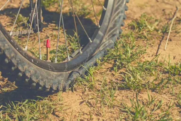 Ripped MTB bike tire