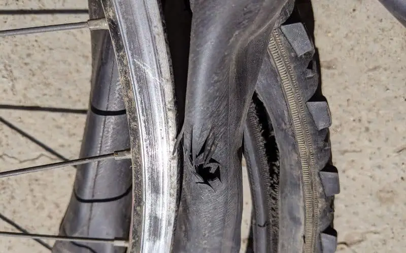 Exploded inner bike tube