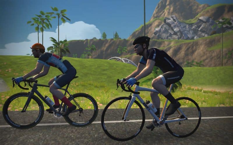 Two riders on Zwift