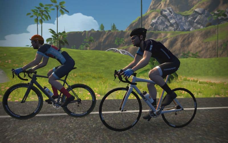 Two Zwift riders in world