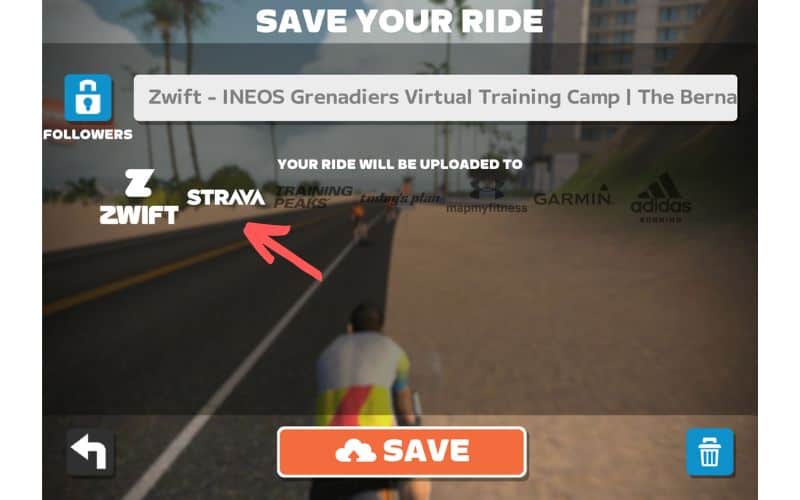 Zwift save your ride page
