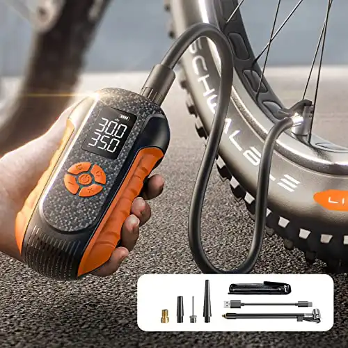 LISEN Electric Bike Pump Mini Tire Inflator