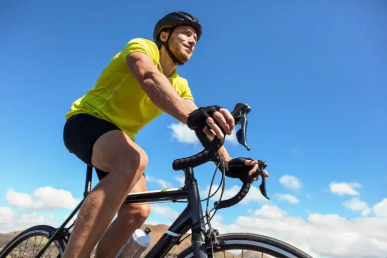 Man changing gears on a road bike