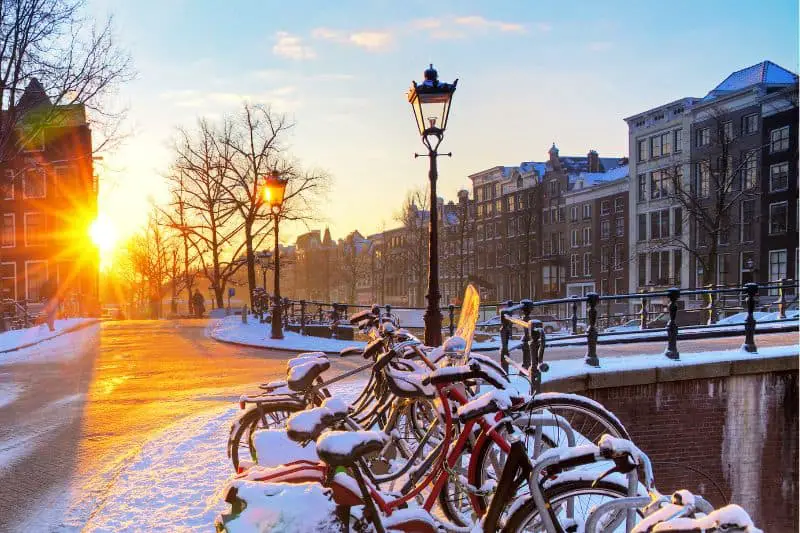 Cold weather biking sunshine