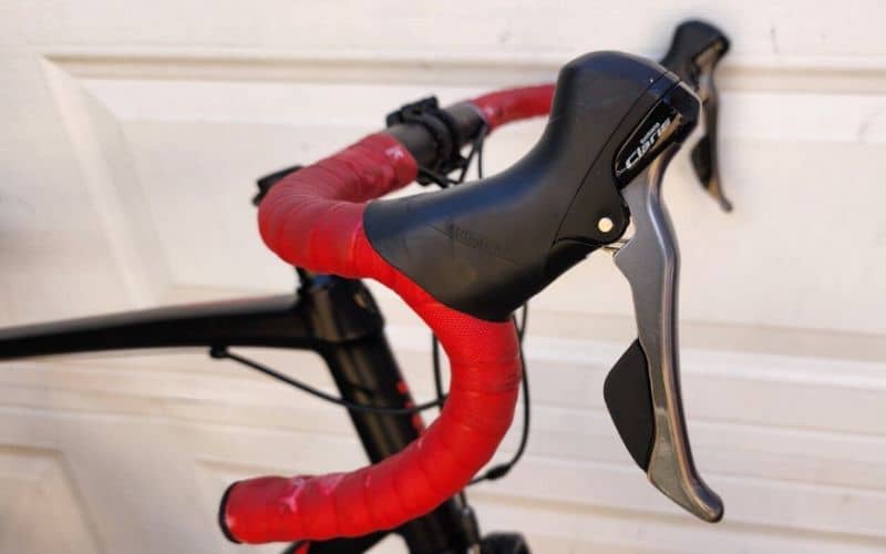 Handlebar close up with Shimano Claris