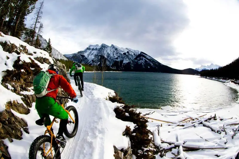 Winter snow biking