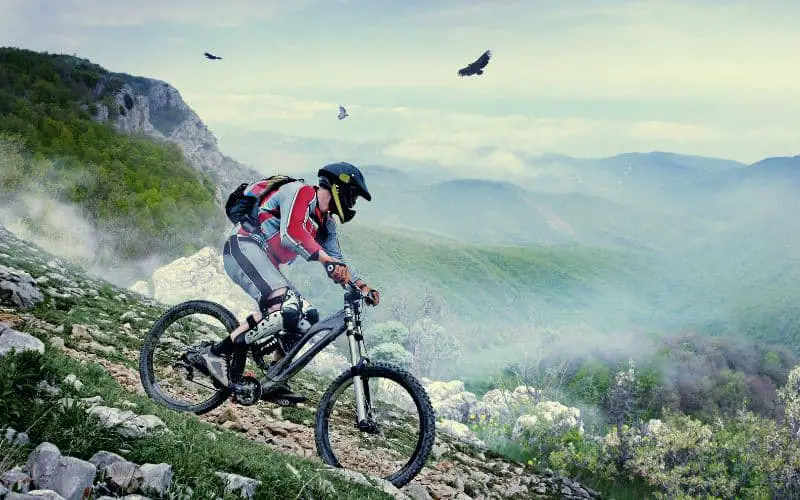 Downhill mountain bike rider