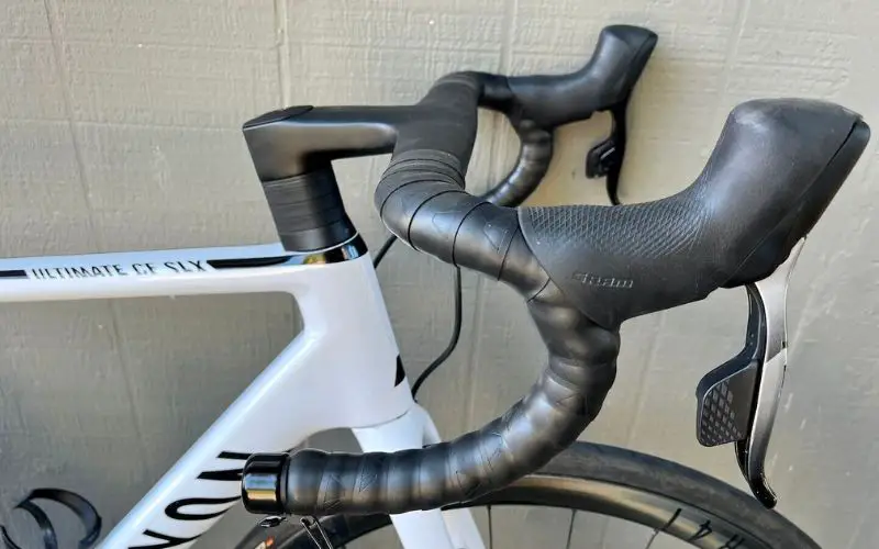 Close up of gravel bike handlebar