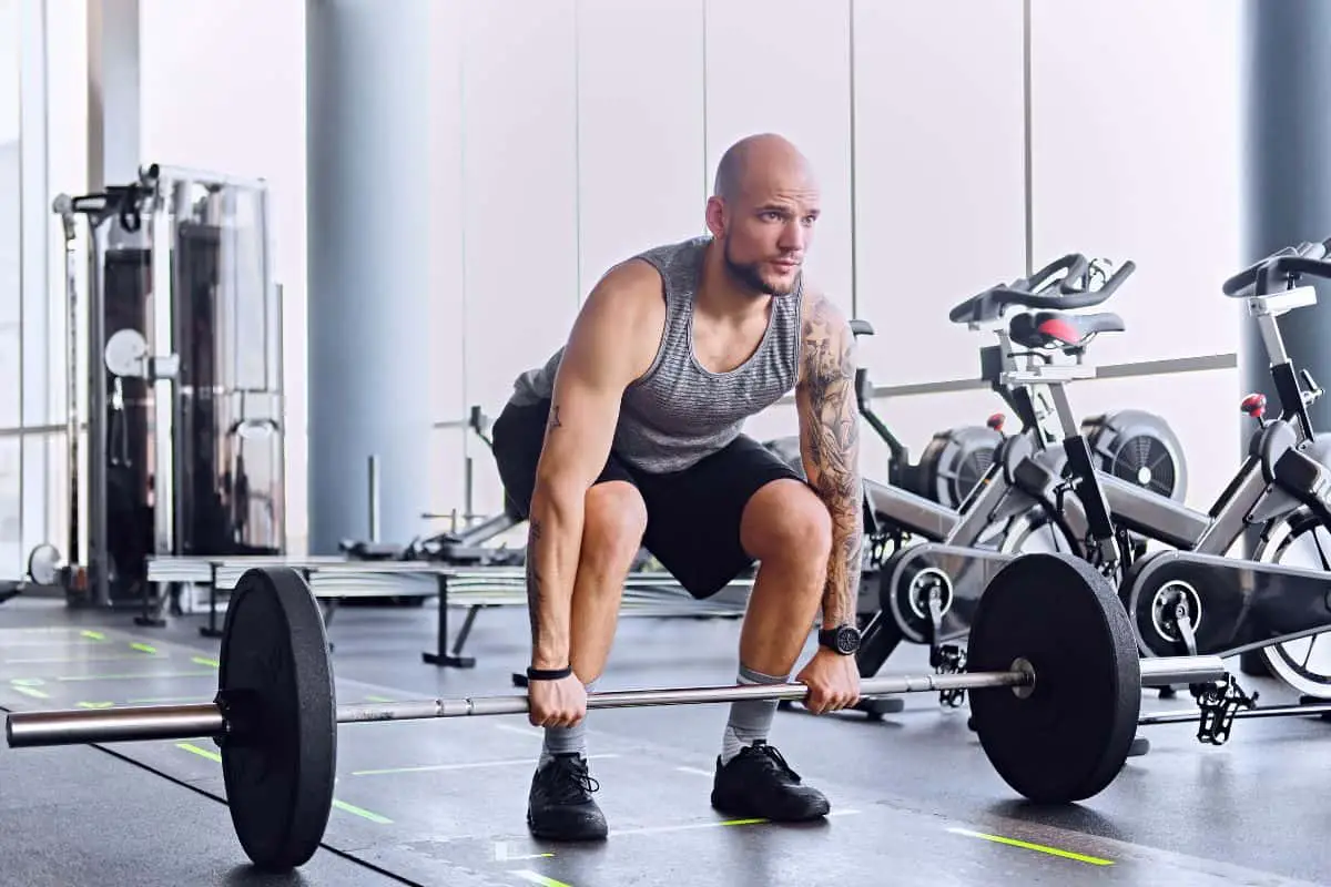 Weight Training cyclist deadlifting