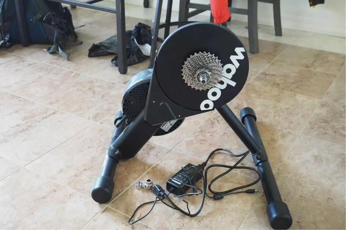 Wahoo KICKR CORE Bike Trainer in the garage